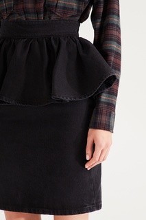 Черная юбка с оборкой Msgm
