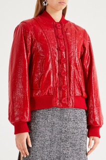 Красная куртка с глянцевым покрытием No21