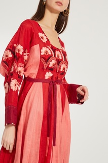 Льняное платье макси с цветочным мотивом Vita Kin