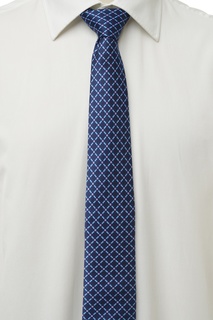 Синий галстук с узорами Silvio Fiorello