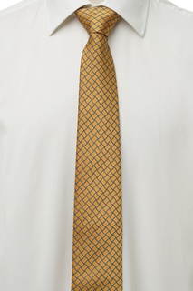 Желтый галстук с контрастной отделкой Silvio Fiorello
