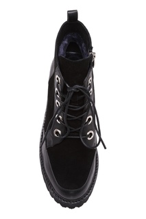 Черные ботинки из комбинированной кожи Portal