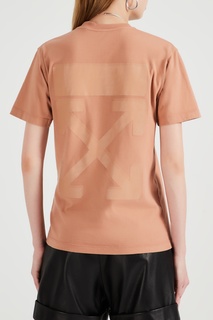Бежевая футболка из хлопка Off White