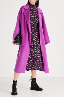Шерстяное пальто пурпурного цвета Essentiel Antwerp