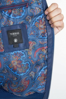 Синий бомбер из трикотажа Torras