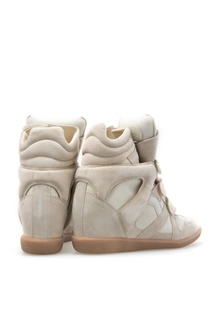 Кожаные кроссовки на танкетке Isabel Marant