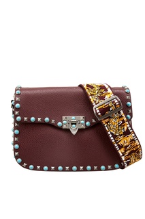 Кожаная сумка с бирюзой Rockstud Rolling Valentino