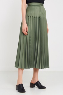 Зеленая плиссированная юбка Junya Watanabe