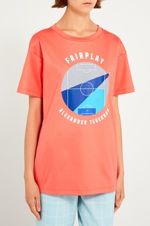 Оранжевая футболка с принтом Terekhov Girl