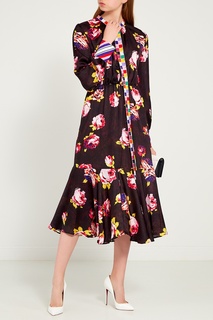 Черное платье с розами Msgm