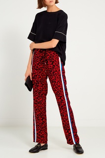 Красные брюки с леопардовым принтом No21