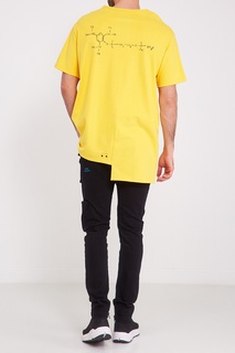 Желтая удлиненная футболка C2 H4