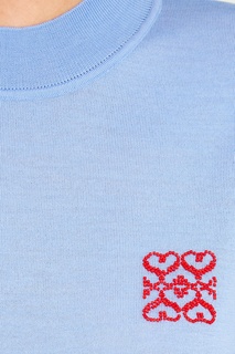 Голубой свитер с вышивкой Sandro