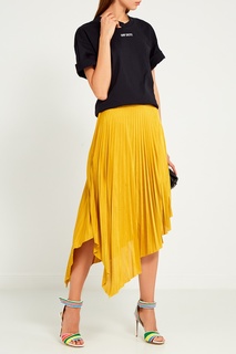 Желтая плиссированная юбка Mo&Co