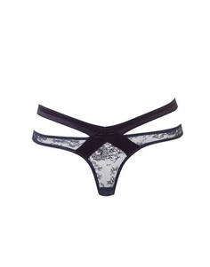 Трусики стринги Oriah черные с синим Agent Provocateur