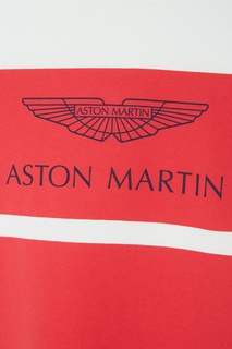 Белый лонгслив с принтом Aston Martin Kids