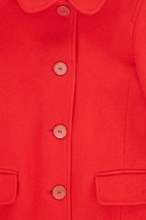 Красное пальто с воланами Simonetta Mini