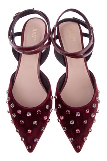 Бархатные балетки Sleek Red Valentino
