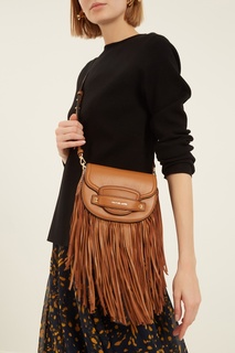Коричневая кожаная сумка Cary Michael Kors