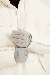 Серые перчатки с принтом C2 H4