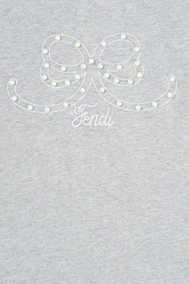 Серая футболка с бусинами Fendi Kids