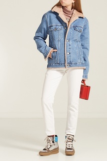 Голубая джинсовая куртка с аппликацией Katya Dobryakova