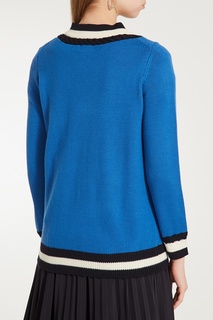 Синий пуловер с контрастной отделкой Mike Claudie Pierlot