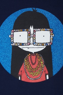 Синее платье с принтом Little Marc Jacobs