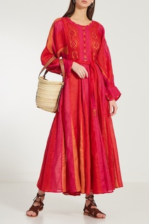 Длинное красно-оранжевое платье Vita Kin