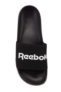 Черные пантолеты с белым логотипом Reebok