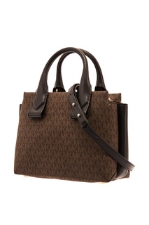 Коричневая сумка Rollins с монограммами Michael Kors