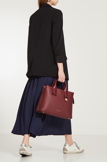 Бордовая кожаная сумка Rollins Michael Kors
