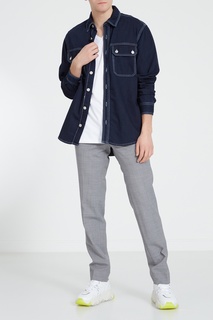 Джинсовая рубашка с контрастной отстрочкой Sandro