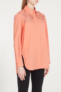 Розовая блузка с кружевом Maje
