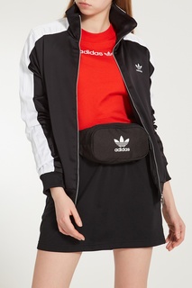 Компактная черная поясная сумка с логотипом Adidas