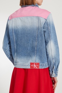 Джинсовая куртка с контрастными вставками Calvin Klein