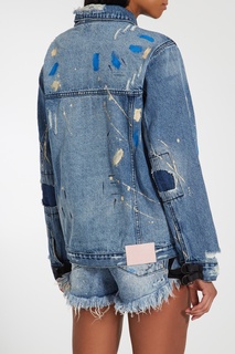 Голубая джинсовая куртка с эффектом поношенности One Teaspoon