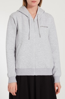 Серое худи на молнии Calvin Klein