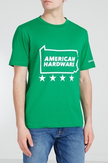 Зеленая футболка с надписью Calvin Klein
