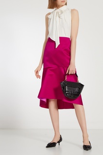 Розовая юбка из шелка Balenciaga