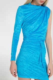 Голубое асимметричное платье Balenciaga