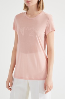 Розовая футболка с логотипом в тон No21