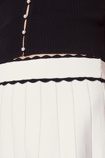 Белая юбка с контрастной отделкой Sandro
