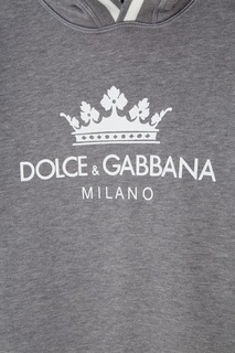 Серое худи с принтом Dolce&Gabbana Children