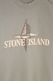 Серый свитшот с принтом Stone Island Kids