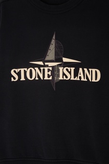 Хлопковый свитшот с логотипом Stone Island Kids