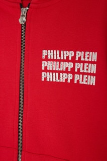 Красное худи с логотипом Philipp Plein Kids