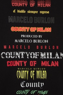 Черный лонгслив с разноцветными логотипами Marcelo Burlon County Of Milan