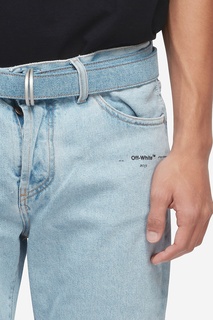 Голубые «вареные» джинсы Off White