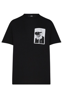 Черная футболка из хлопка Karl Lagerfeld